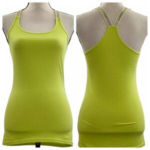 ONE Way Glamorous Lime Green/Yellow Racerback Sleeveless Scoop Neck Tank Top